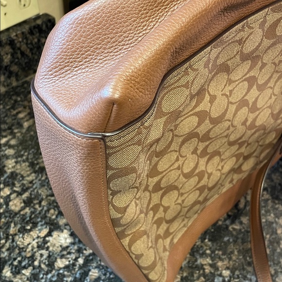 Coach Tan and Brown Signature Tote - Picture 10 of 16